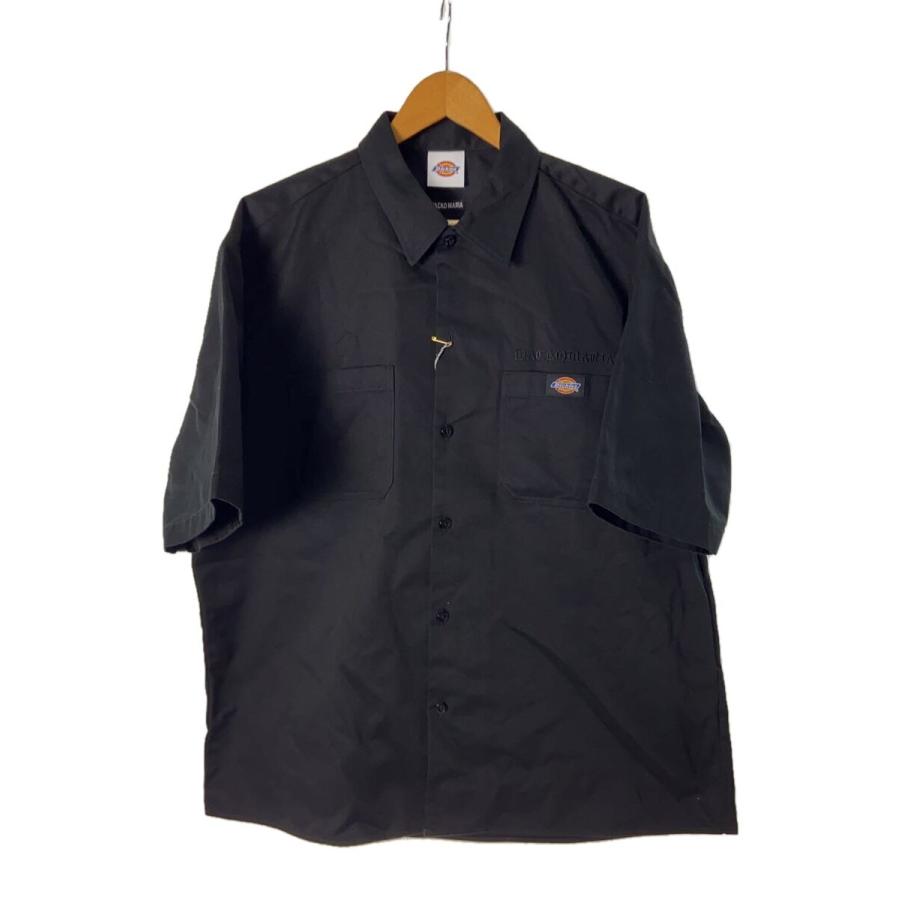 WACKO MARIA◇TYPE-1/WORK SHIRT/半袖シャツ/L/ポリエステル/BLK/25SS