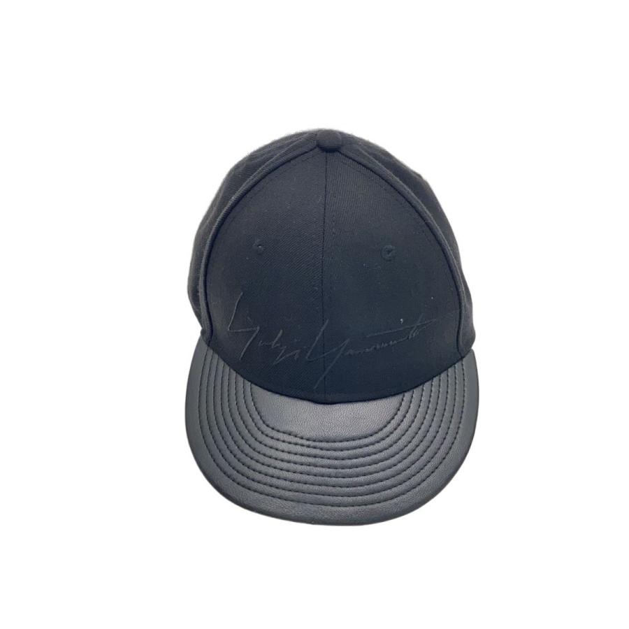 yohji yamamoto POUR HOMME◇キャップ/7 3/8/コットン/BLK/無地/メンズ