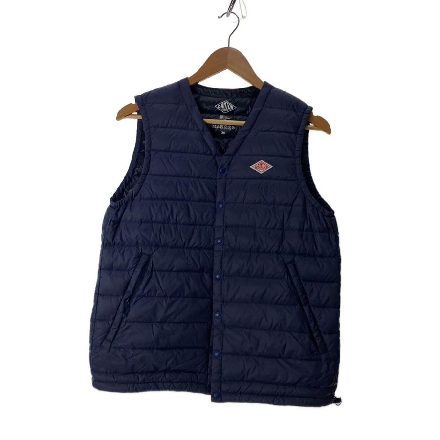 DANTON◇インナーダウン/Vネックベスト/ダウンベスト/38/ナイロン/BLK