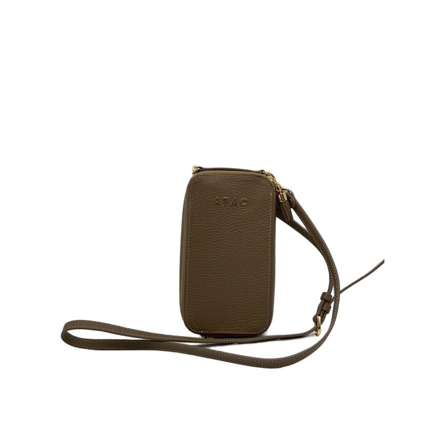 ATAO◇アミュレットケリー/スマホショルダーバッグ/レザー/BEG/無地