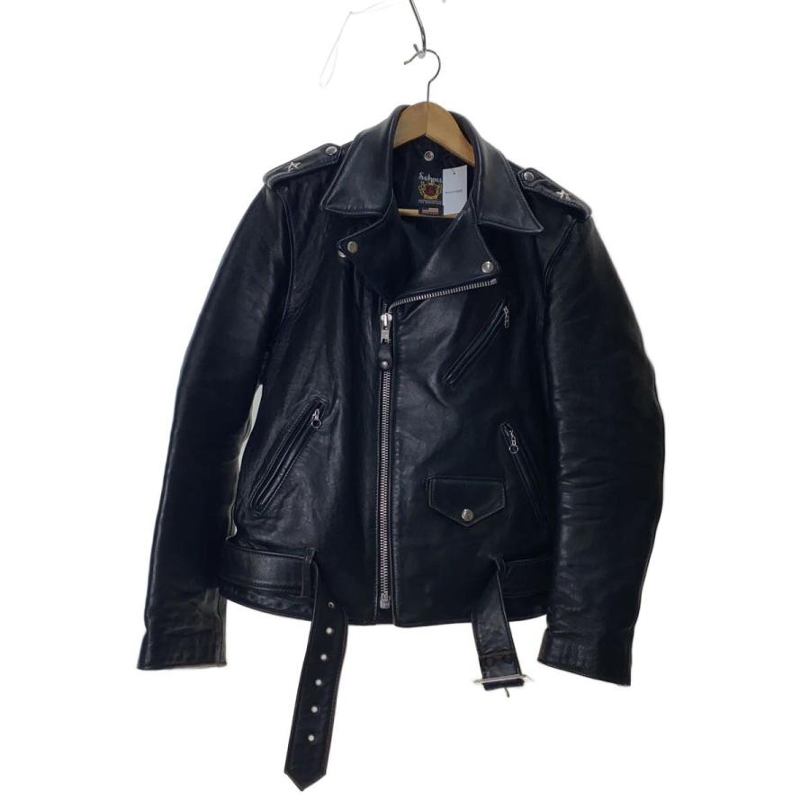 Schott◇217US SHEEP ONE/613UST/ダブルライダースジャケット/42/BLK 