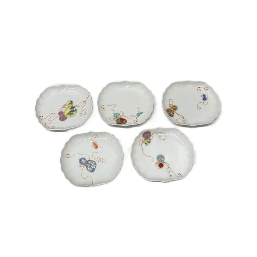 深川製磁◇皿/5点セット/WHT/花ひょうたん/箱付き : セカンド