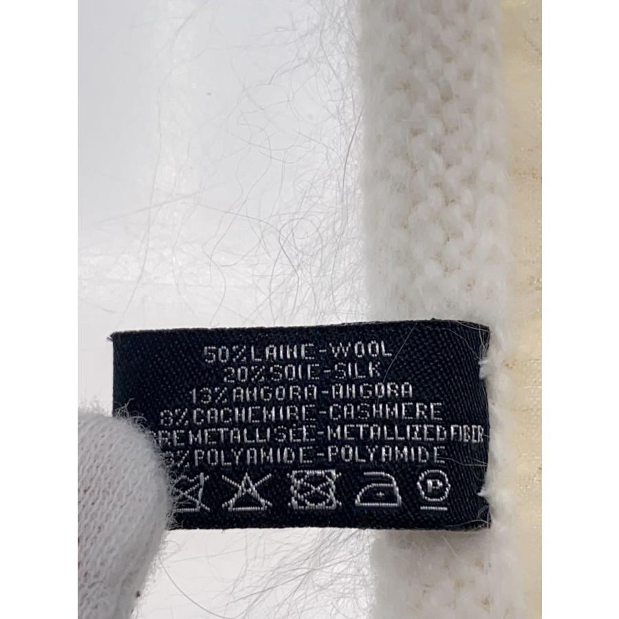 CHANEL◆シミ有/ココマーク/キルティング/アンゴラ混マフラー/ウール/シルク/WHT/総柄/レディース//_2
