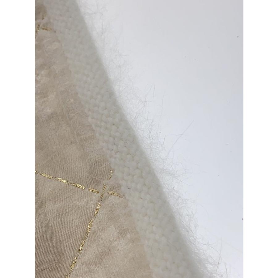 CHANEL◆シミ有/ココマーク/キルティング/アンゴラ混マフラー/ウール/シルク/WHT/総柄/レディース//_3