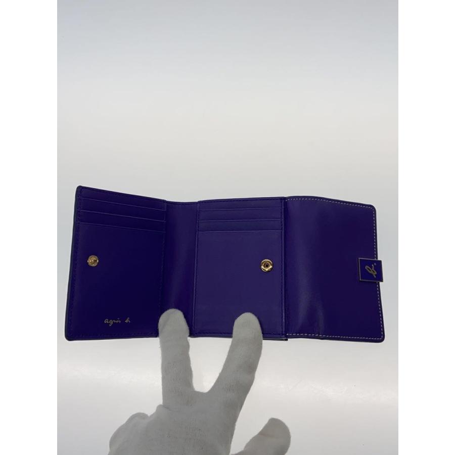 agnes b.◇小傷有/財布/レザー/パープル/レディース