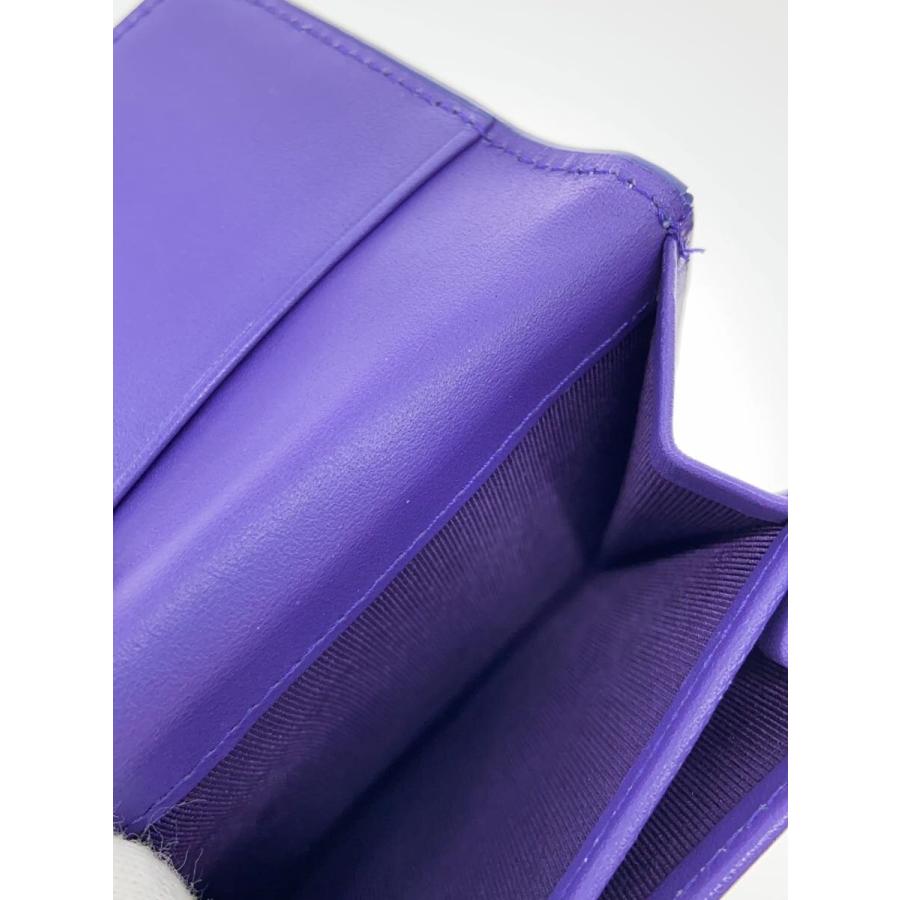 agnes b.◇小傷有/財布/レザー/パープル/レディース