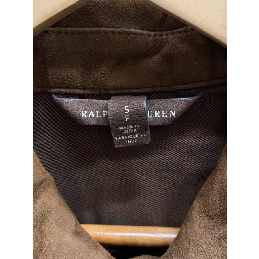 RALPH LAUREN◇サファリ/レザージャケット・ブルゾン/S/スウェード/BRW