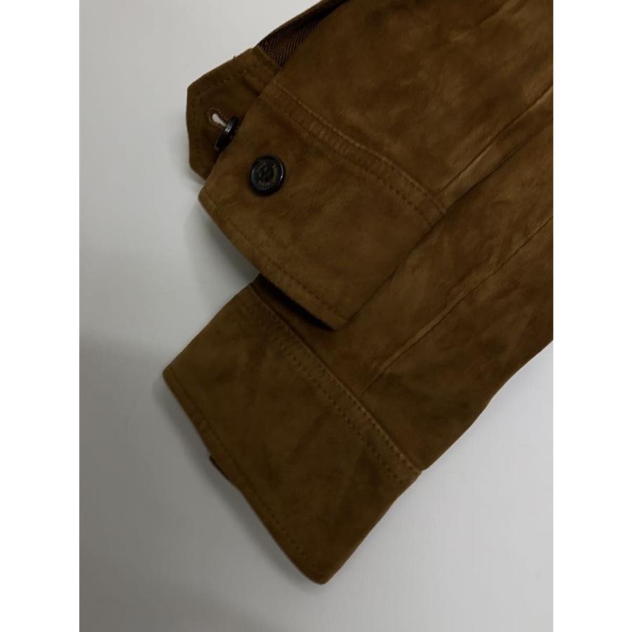 【美品】Ralph Lauren サファリジャケット レザートリム RALPH LAUREN◇サファリ/レザージャケット・ブルゾン/S/スウェード/BRW