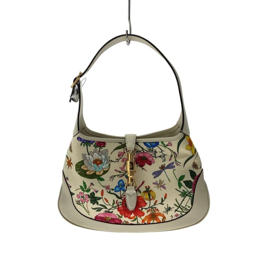 GUCCI◇ジャッキー フローラ/ハンドバッグ/キャンバス/CRM/総柄/550152