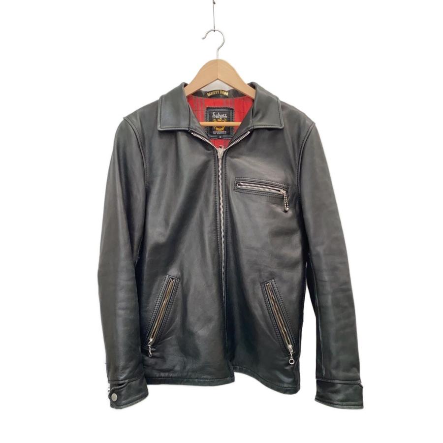 美品　schott classic truker jacket S Schott◇擦れ有/CLASSIC TRUCKER JACKET/M/牛革/BLK/3121005