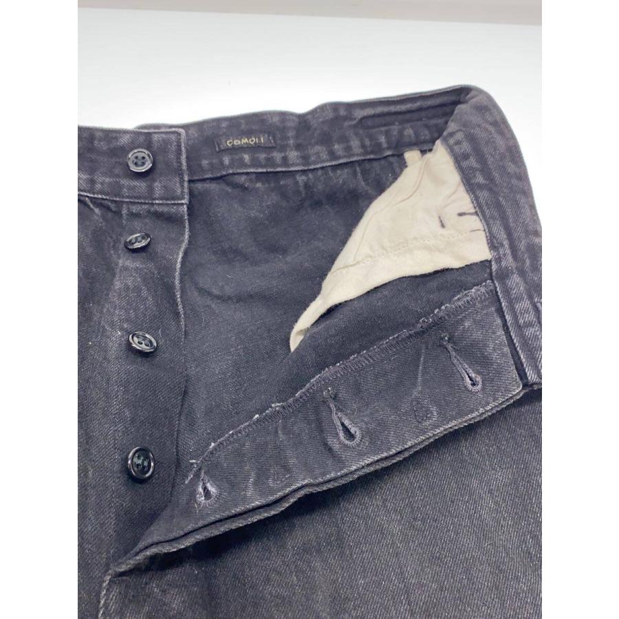 芝*ハ様 COMOLI ブラック ストレートデニムパンツ 3 COMOLI◇20SS/BELTED DENIMU PANTS/3/コットン/ブラック/R01-03011