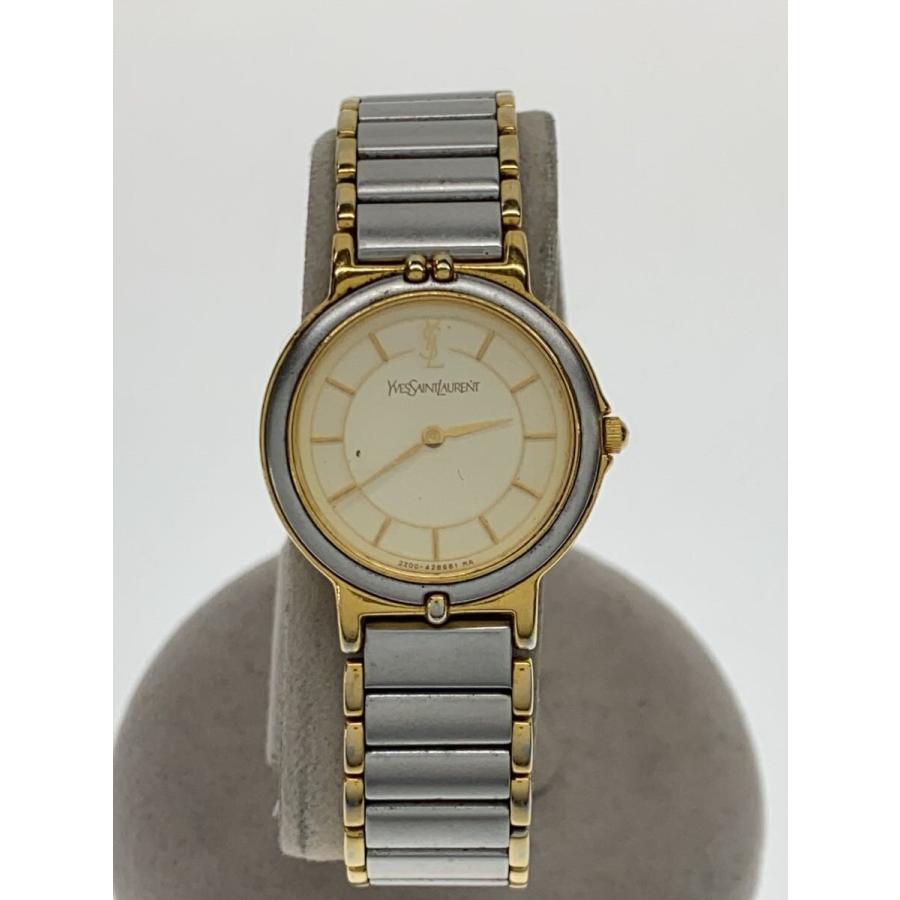 YVES SAINT LAURENT◇クォーツ腕時計/アナログ/ステンレス/GLD/SLV/SS