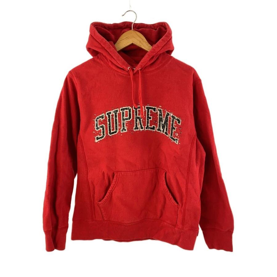 Supreme◇パーカー/M/コットン/RED/Water Arc Hooded Sweatshirt/18AW 
