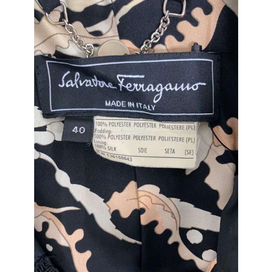 Salvatore Ferragamo◆キルティングジャケット/ポリエステル/BLK//