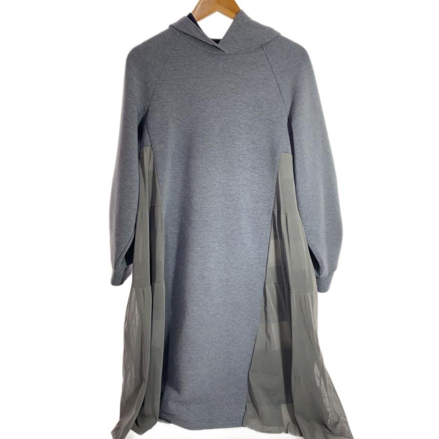 BLUE LABEL CRESTBRIDGE◇パーカーワンピース/38/ポリエステル/GRY