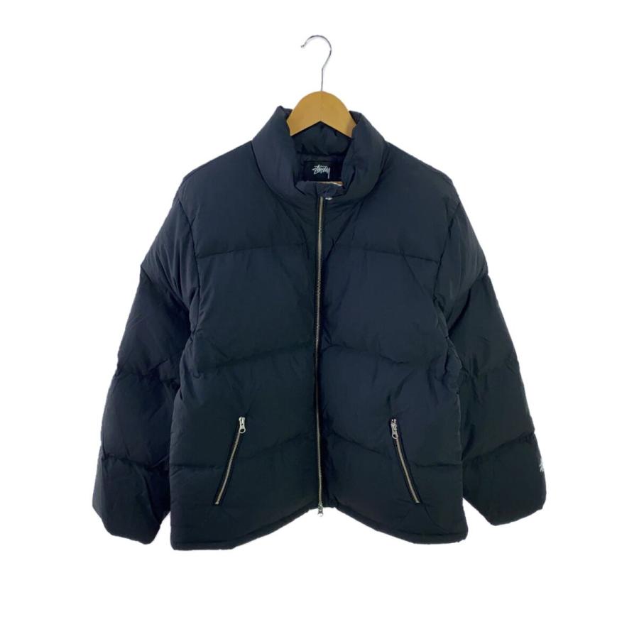 STUSSY◇Nylon Down Puffer/ダウンジャケット/M/ナイロン/BLK/115711 