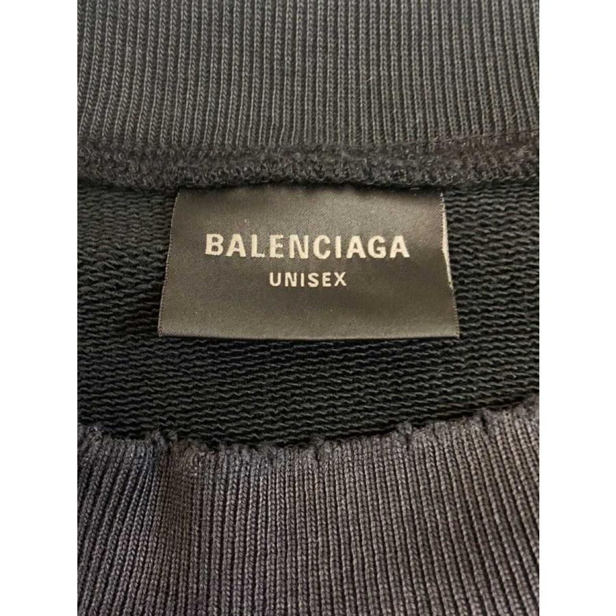 BALENCIAGA◇24SS/Double Front Crew/スウェット/M/コットン/BLK