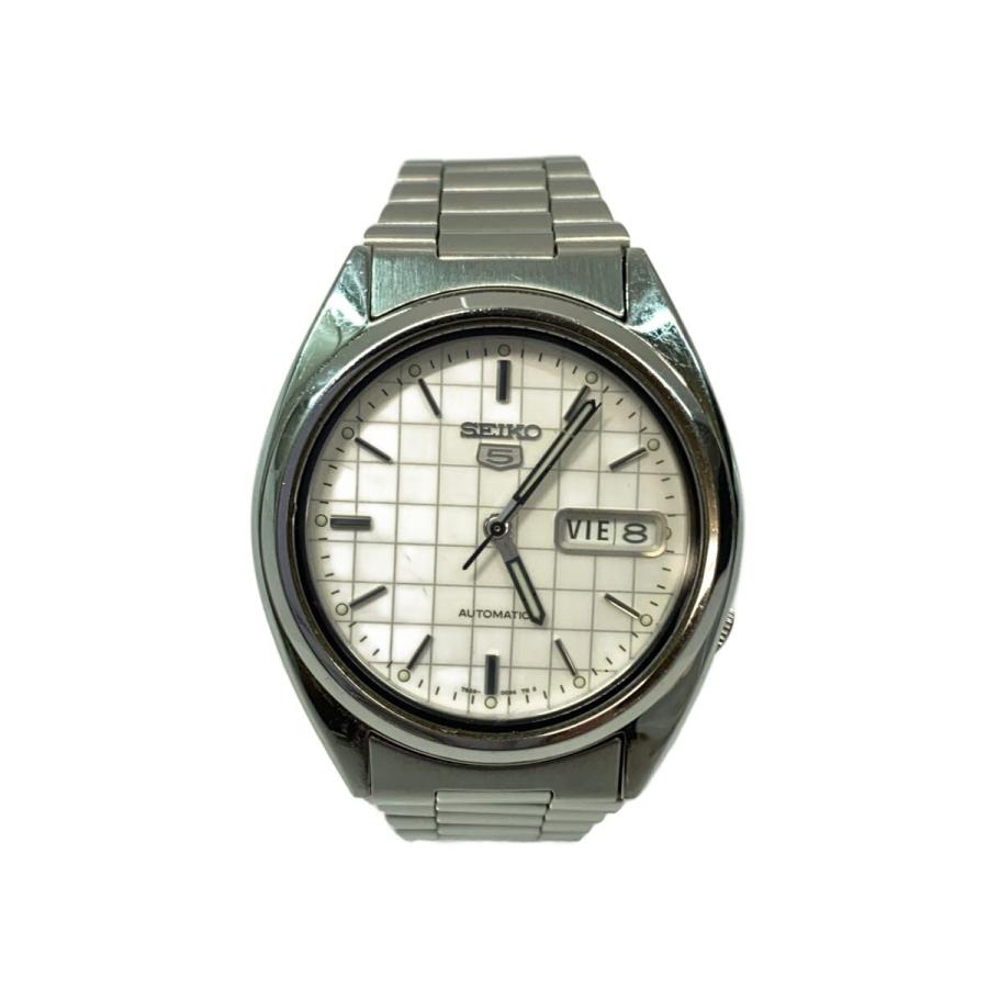 SEIKO◇自動巻腕時計/アナログ/ステンレス/WHT/SLV/7S26-0480