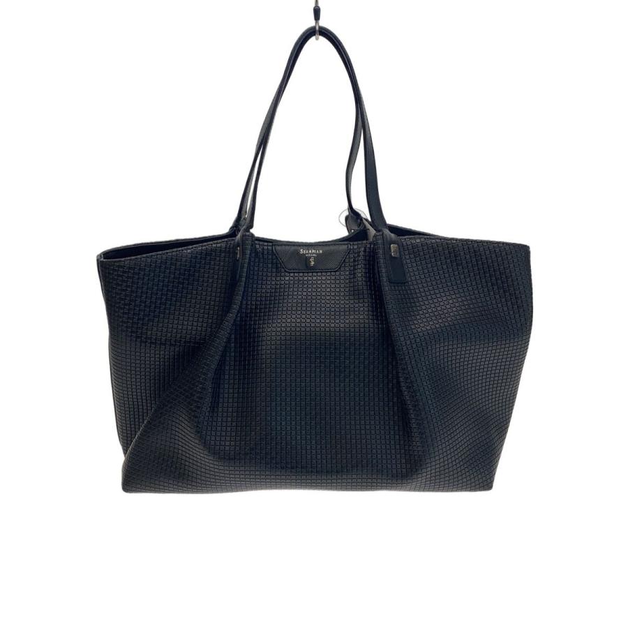 【12/14終了】【新品未使用】SERAPIAN トートバッグ ブラック SERAPIAN◇トートバッグ/レザー/BLK// : セカンドストリートYahoo!店