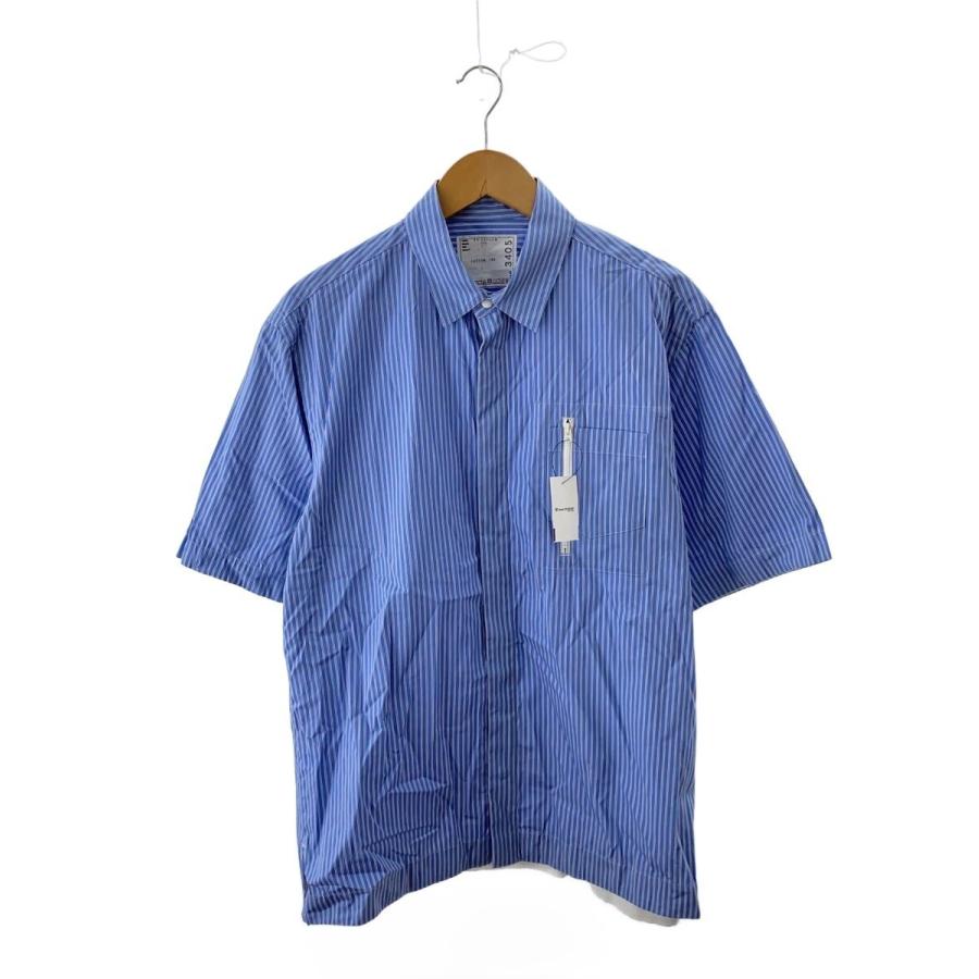 sacai◇半袖シャツ/2/コットン/BLU/ストライプ/24-03405M : セカンド 