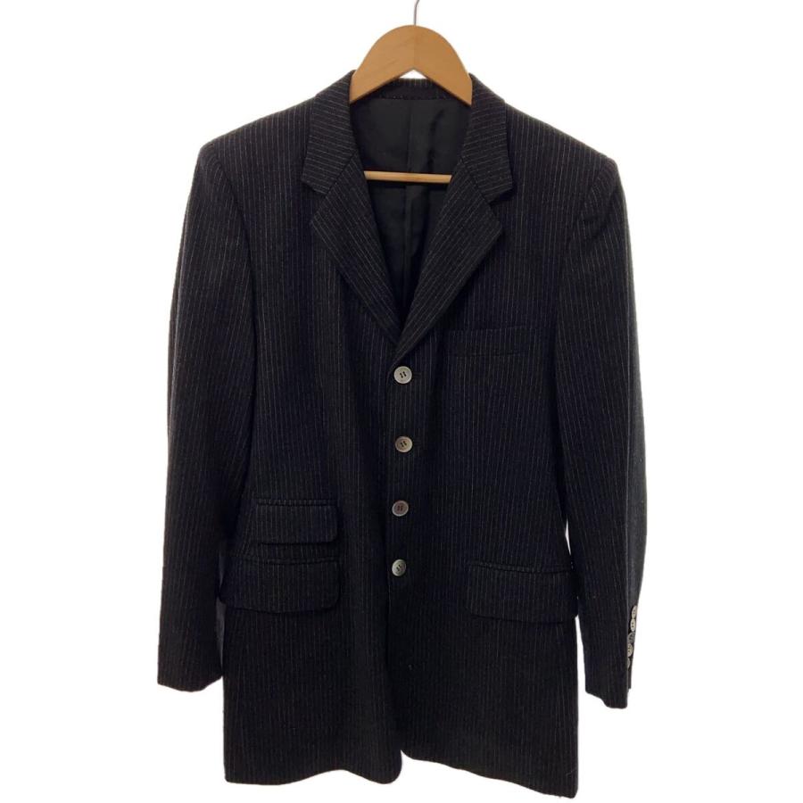 Paul Smith ポールスミス テーラードジャケット ストライプ 42 黒 Paul Smith◇Paul Smith/ポールスミス/テーラードジャケット/L/ウール
