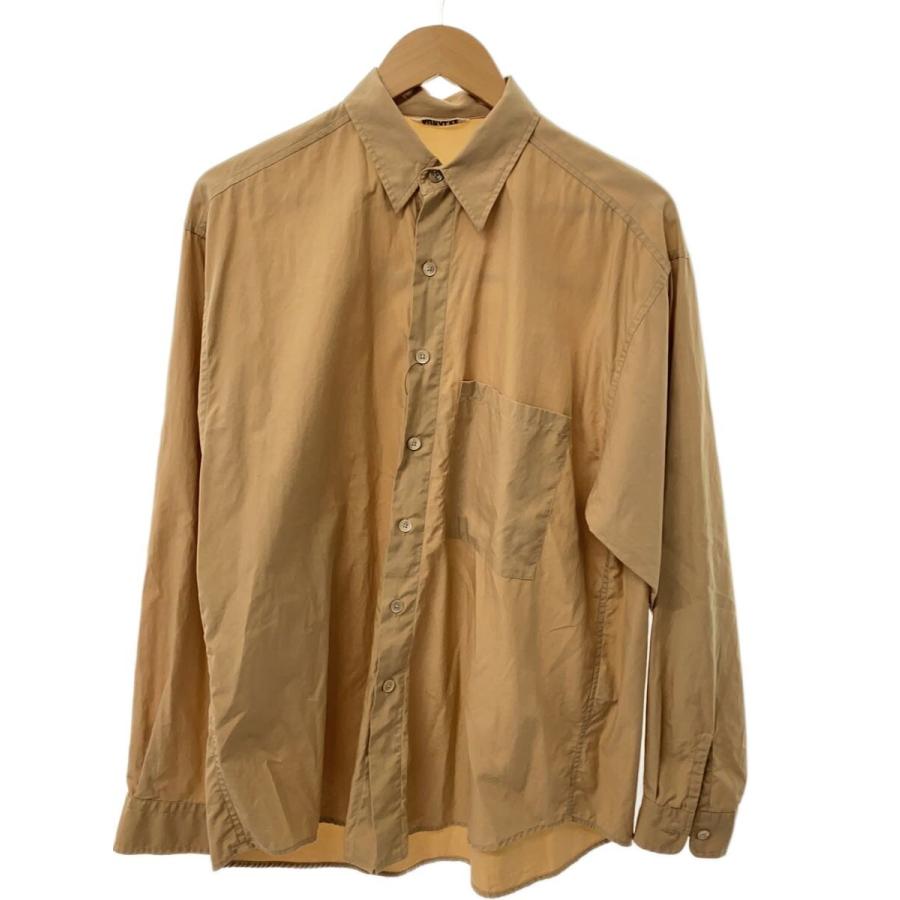 AURALEE◇AURALEE/オーラリー/長袖シャツ/4/コットン/ベージュ/無地