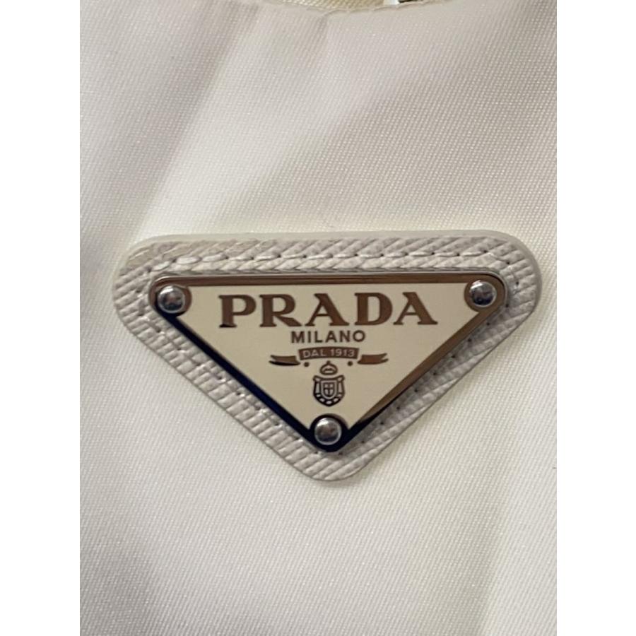 美品　Prada ホワイト ノースリーブシャツワンピース PRADA◇ノースリーブワンピース/38/ナイロン/ホワイト/無地/23X649