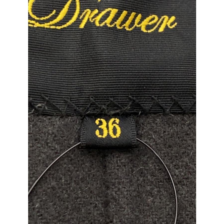 ◎超美品◎Drawer ウールメルトンコート DRAWER◇コート/36/ウール/GRY/無地/6525-234-0619/メルトンカシミヤ