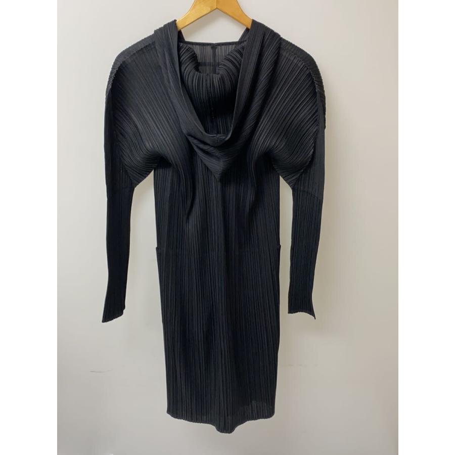PLEATS PLEASE ISSEY MIYAKE◇長袖ワンピース/3/ポリエステル/BLK/無地