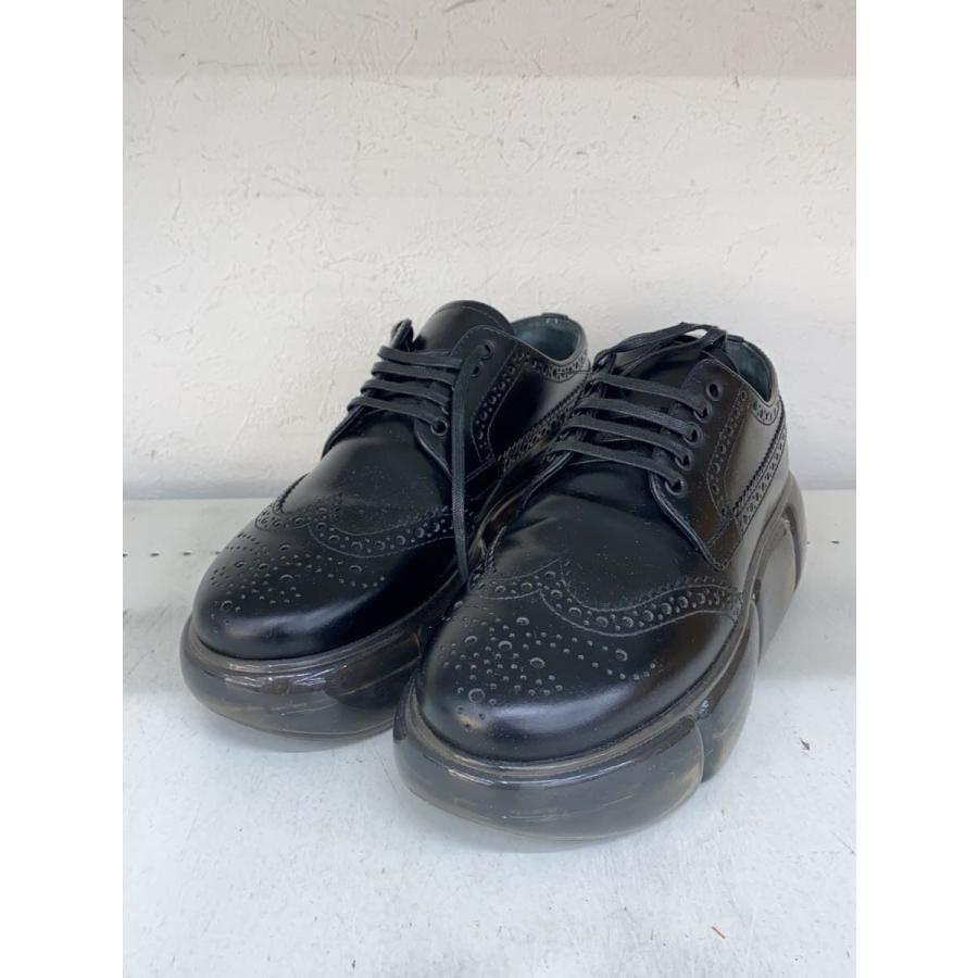 PRADA◇ドレスシューズ/35/BLK/レザー/エアソール/ウイングチップ 