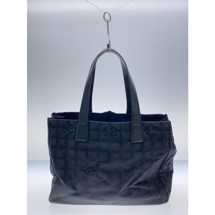 CHANEL◆トートバッグ/ナイロン/BLK/無地_2