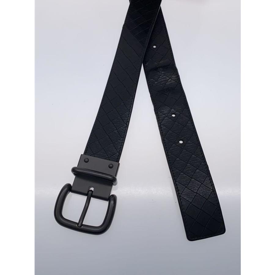 BOTTEGA VENETA◇イントレチャート/ベルト/レザー/BLK/メンズ