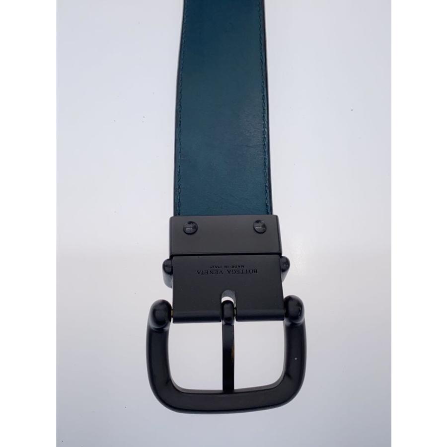 BOTTEGA VENETA◇イントレチャート/ベルト/レザー/BLK/メンズ