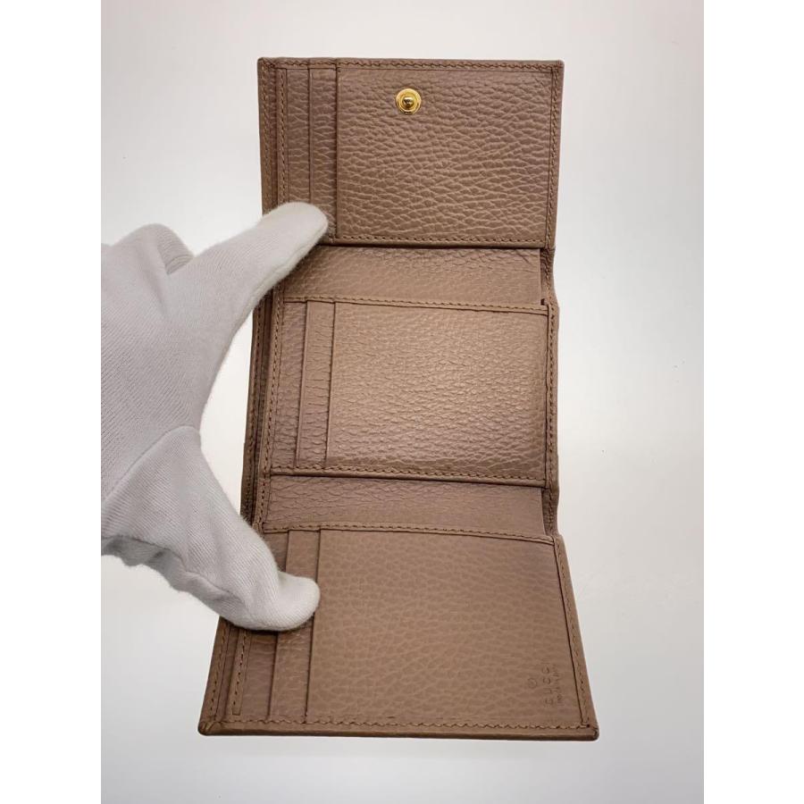 GUCCI◇3ツ折サイフ_GGマーモント/レザー/BLK/レディース// GUCCI◇3ツ