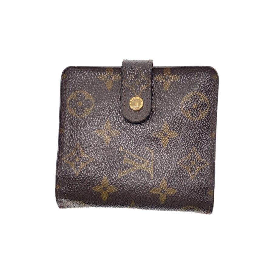 LOUIS VUITTON / コンパクト・ジップ_モノグラム・キャンバス_BRW/PVC/BRW/モノグラム/レディース LOUIS VUITTON◇コンパクト・ジップ_モノグラム・キャンバス_BRW/PVC