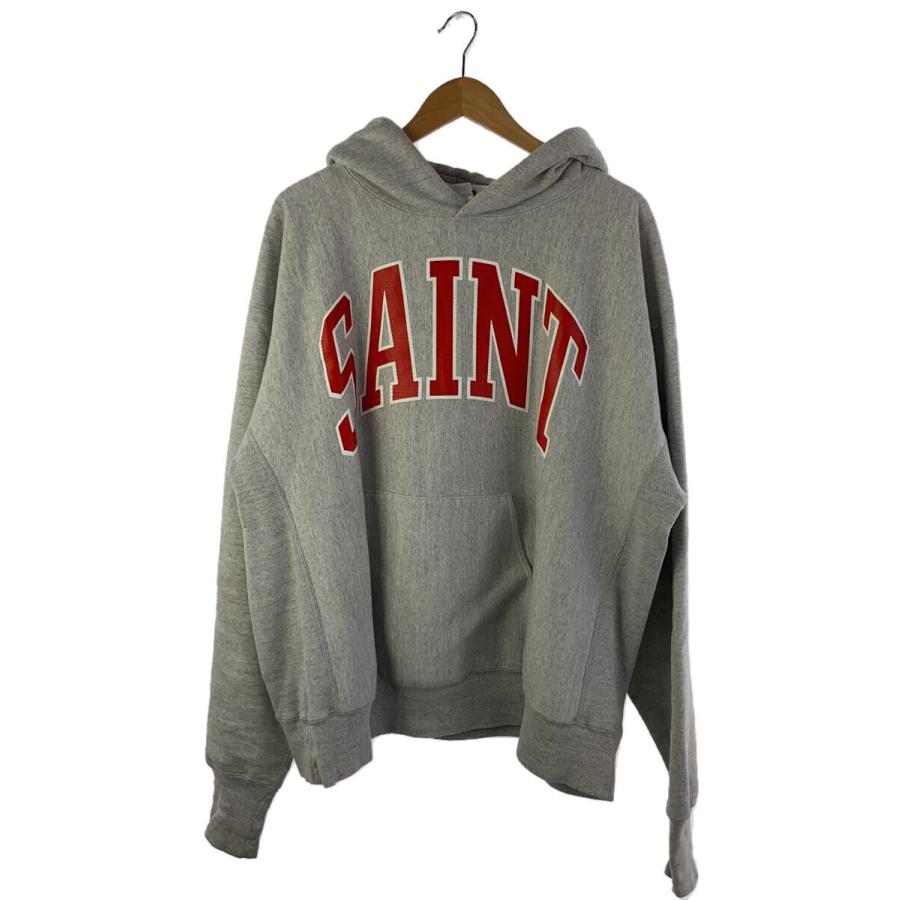 SAINT MICHAEL◇HOODIE ARCH SAINT/パーカー/XL/コットン/GRY/SM