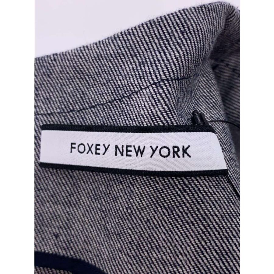 FOXEY NEW YORK ノースリーブワンピース 38 FOXEY NEWYORK◇ノースリーブワンピース/38/コットン/IDG/無地/35805