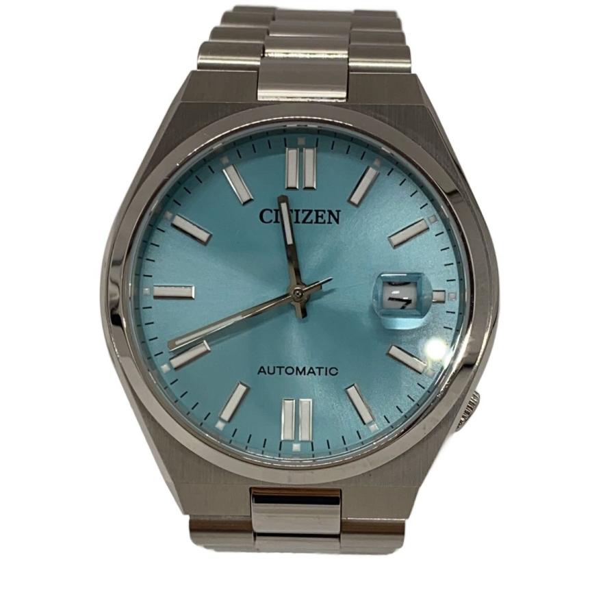 CITIZEN / 自動巻腕時計/アナログ/ステンレス/BLK/SLV/SS/8210-S126967/TSUYOSA// CITIZEN◇TSUYOSA/自動巻腕時計/アナログ/ステンレス/BLU/SLV/8210