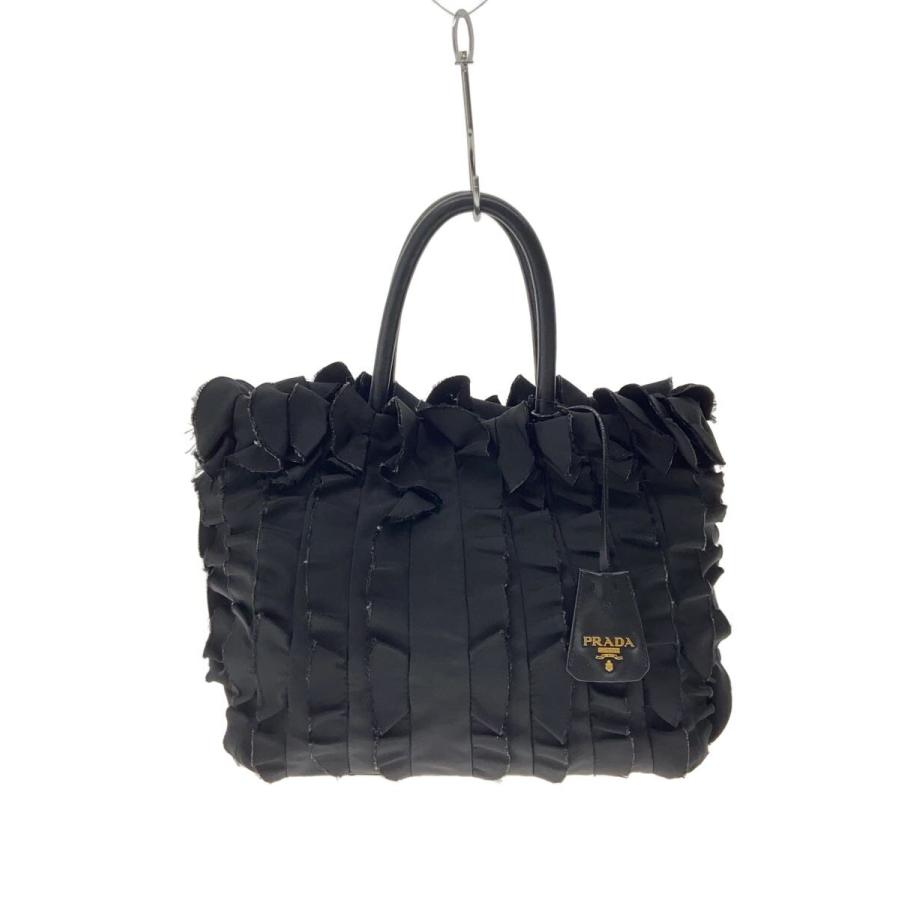 PRADA◇トートバッグ/フリル/BLK/BN1728 : セカンドストリートYahoo!店 