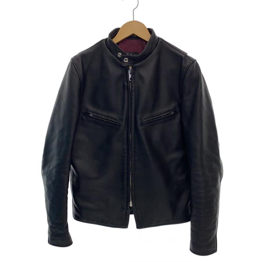 未使用　ショット　レザージャケット Schott◇レザージャケット・ブルゾン/36/牛革/BLK/無地/641XX