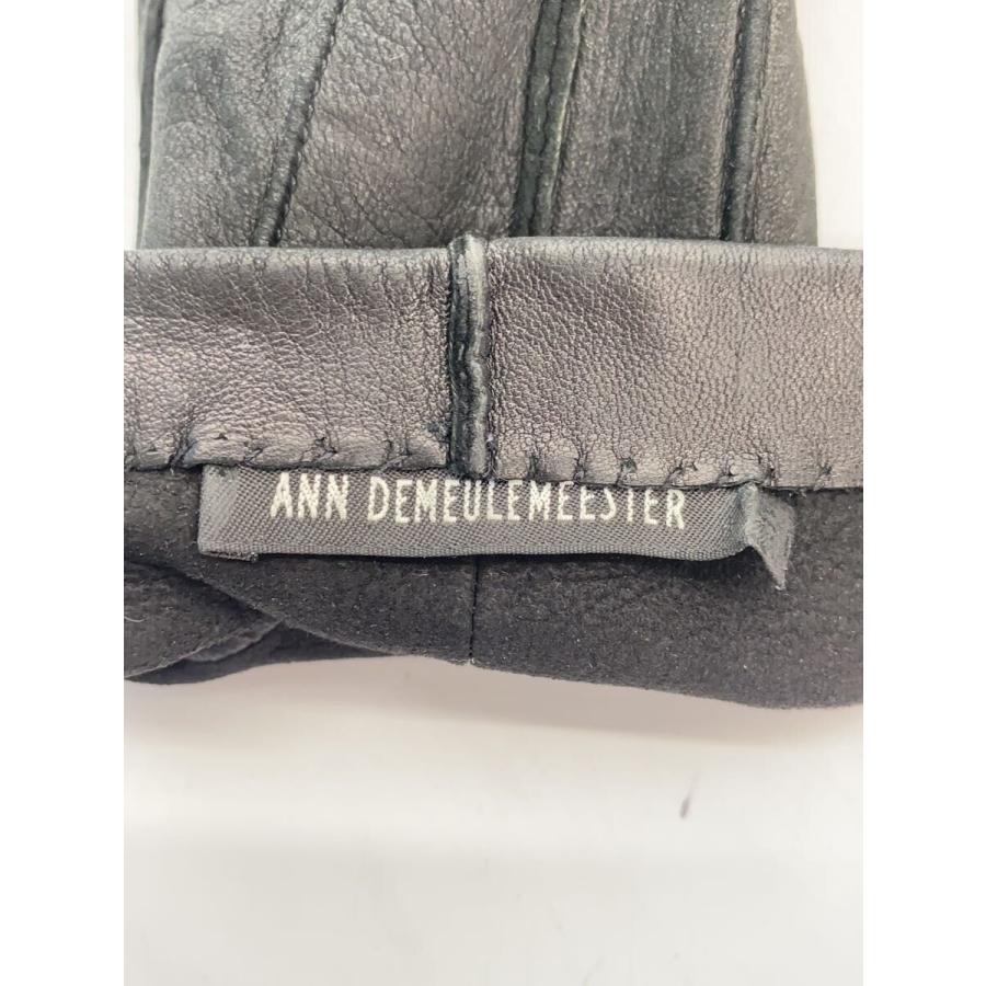 ANN DEMEULEMEESTER◇手袋/レザー/BLK/無地/レディース// : セカンド