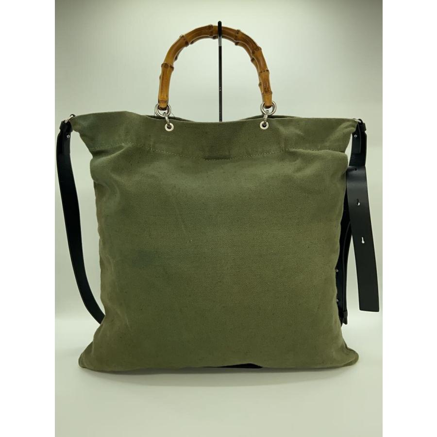 JIL SANDER◇トートバッグ/キャンバス/カーキ/BAMBOO SHOPPER SQUARE  