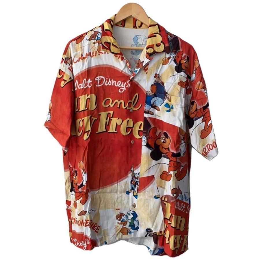 Porter Classic◇アロハシャツ/M/レーヨン/レッド/DISNEY/ALOHA Porter Classic◇アロハシャツ/M/レーヨン/レッド/DISNEY/ALOHA
