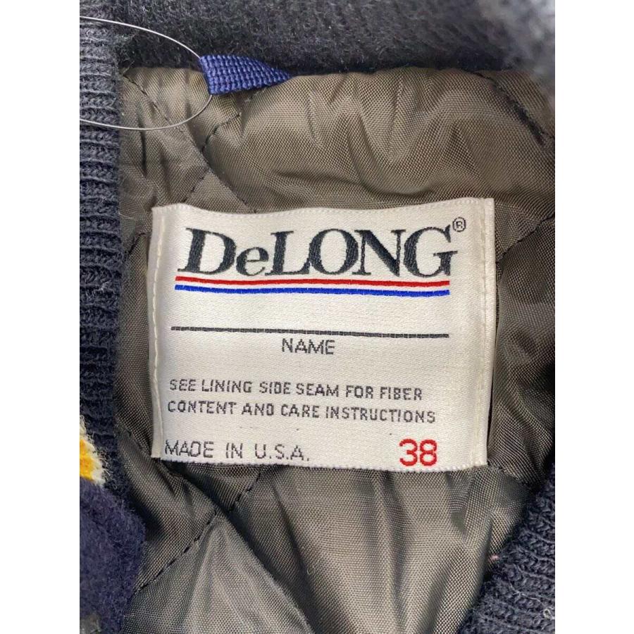 DeLONG◇スタジャン/38/ウール/ネイビー/USA製/90S : セカンド DeLONG◇スタジャン/38/ウール/ネイビー/USA製/90S : セカンド