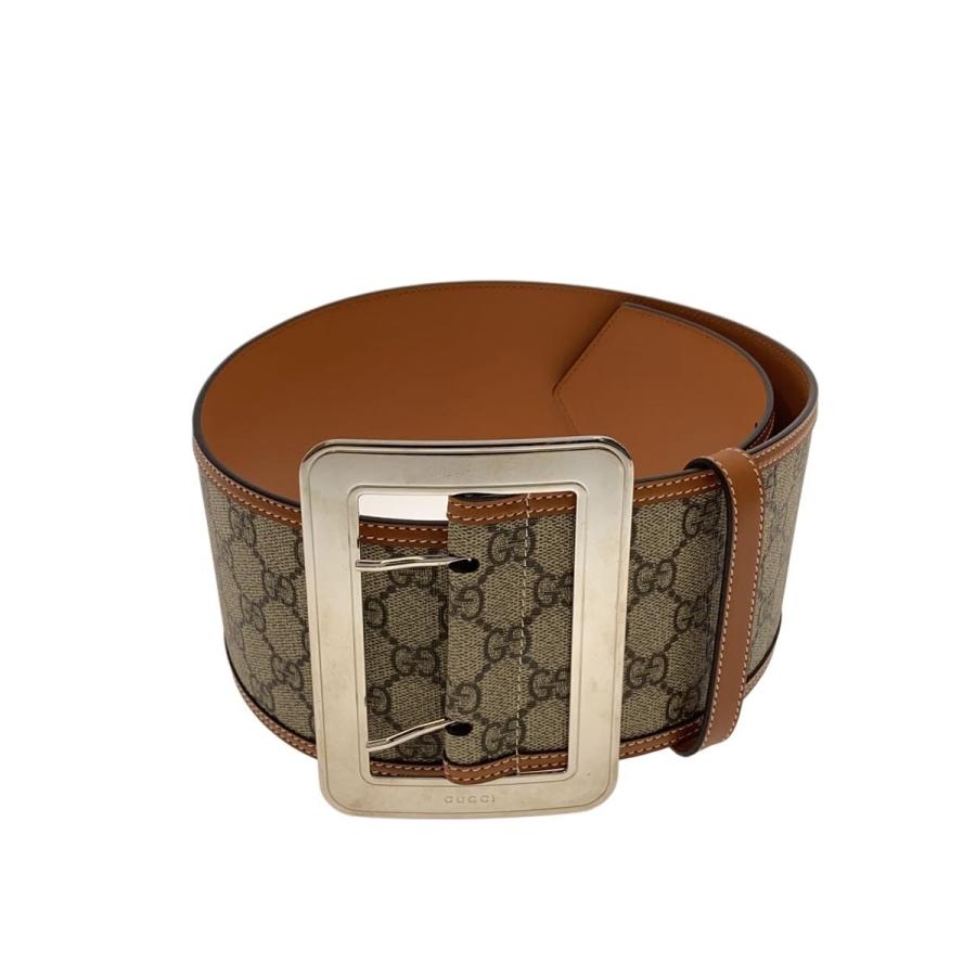 GUCCI◇Lunar New Year GG wide belt/ベルト/PVC/BRW/レディース