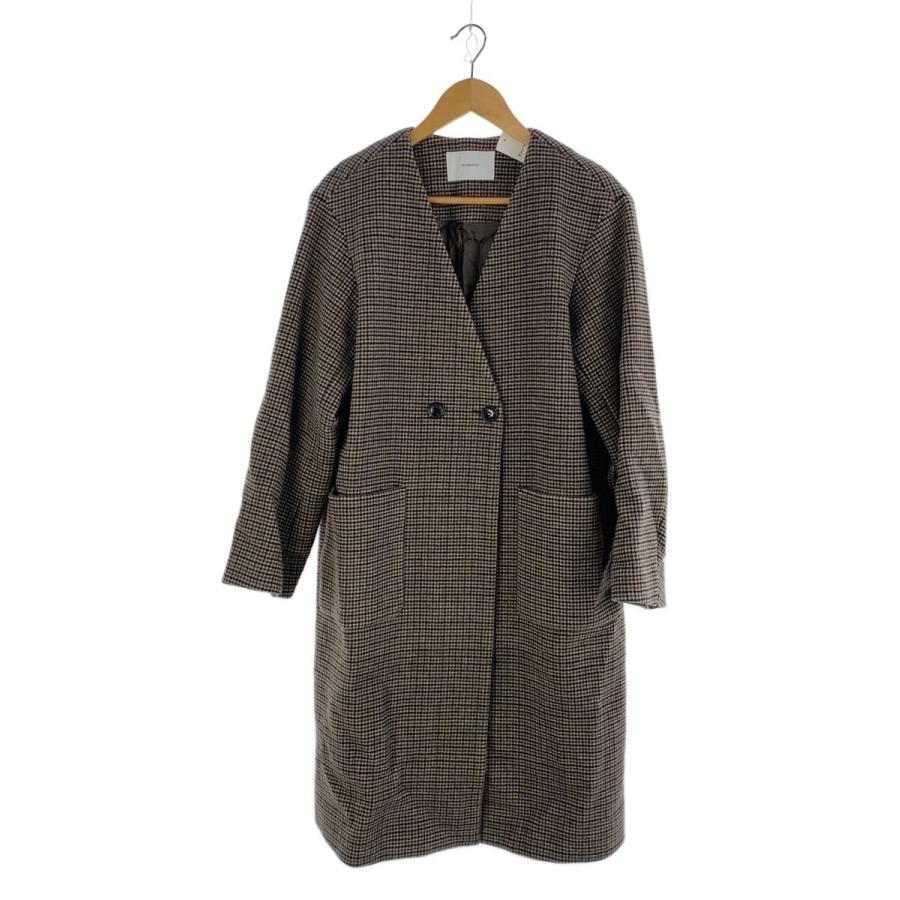 FRAMeWORK◇コート/38/ウール/BRW/千鳥格子/22-020-220-3030-4-0