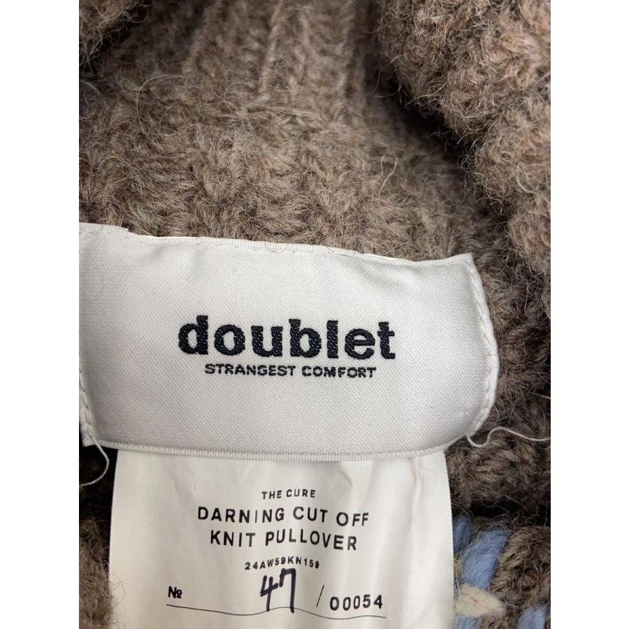 doublet DARNING CUT OFF PULL OVER ニット doublet◇DARNING CUT OFF KNIT PULLOVER/M/ウール/BLK/24AW59KN159
