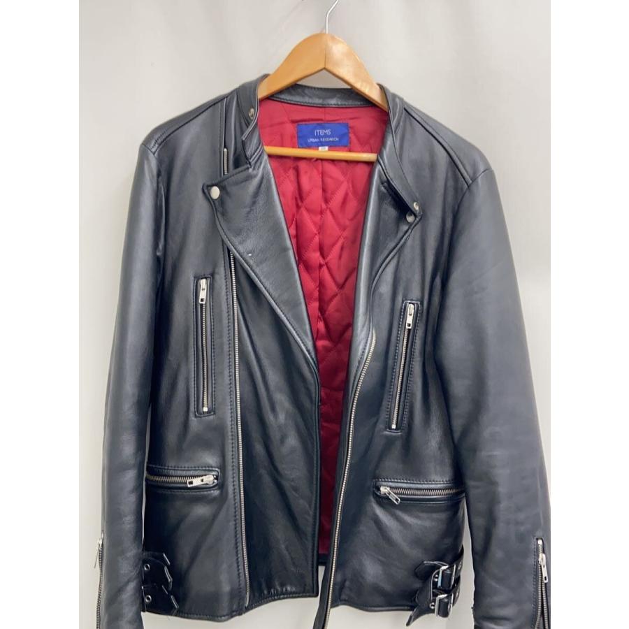 ITEMS URBAN RESEARCH◇レザージャケット・ブルゾン/38/羊革/BLK/WH77