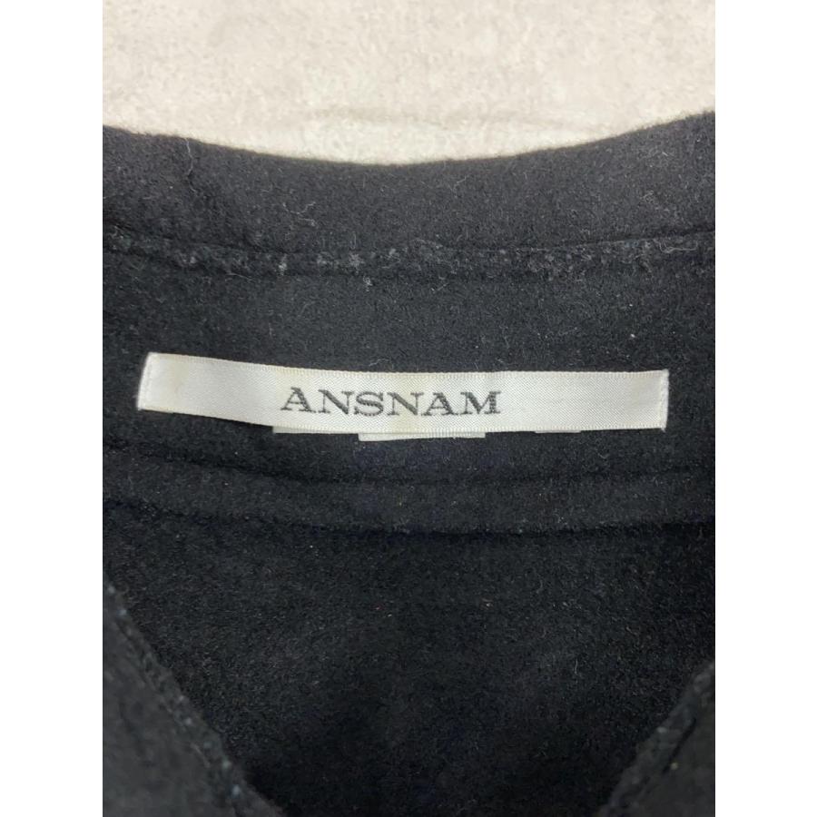 ANSNAM◇長袖シャツ/3/ウール/BLK/無地/カシミヤ10％混 : セカンド 