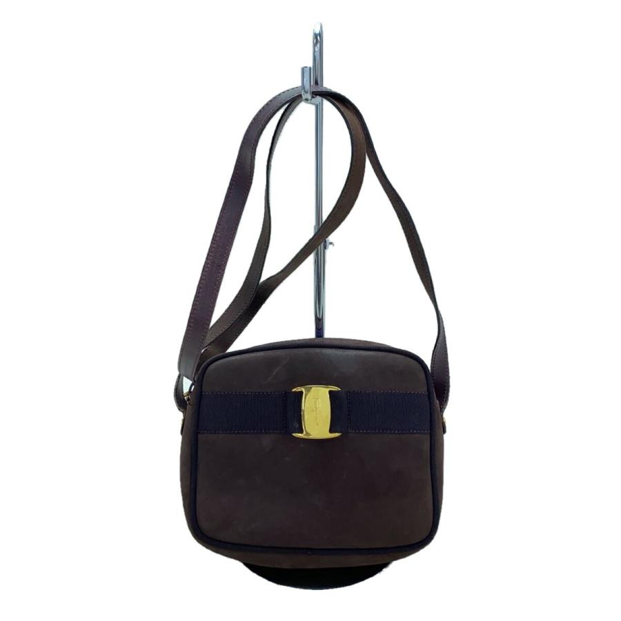 Salvatore Ferragamo◇ショルダーバッグ/スウェード/BRW/無地 